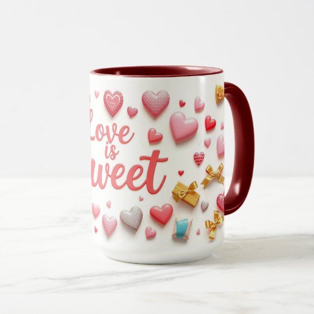 Caneca Sweet Valentine Chocolate Heart  (Frente Esquerda)