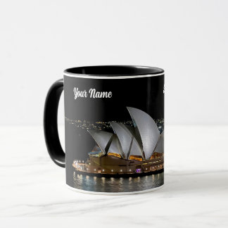 Caneca Sydney Opera House por Night, Austrália, Foto
