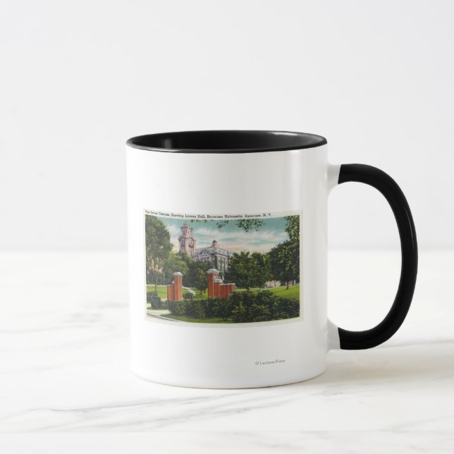 Caneca Syracuse U Campus View Mostrando Lyman Hall (Direita)