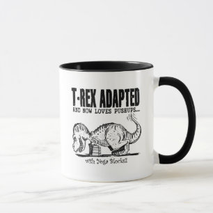 Caneca T-Rex ama Pushups