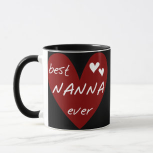 Caneca T-shirt e presentes de Nanna do coração vermelho