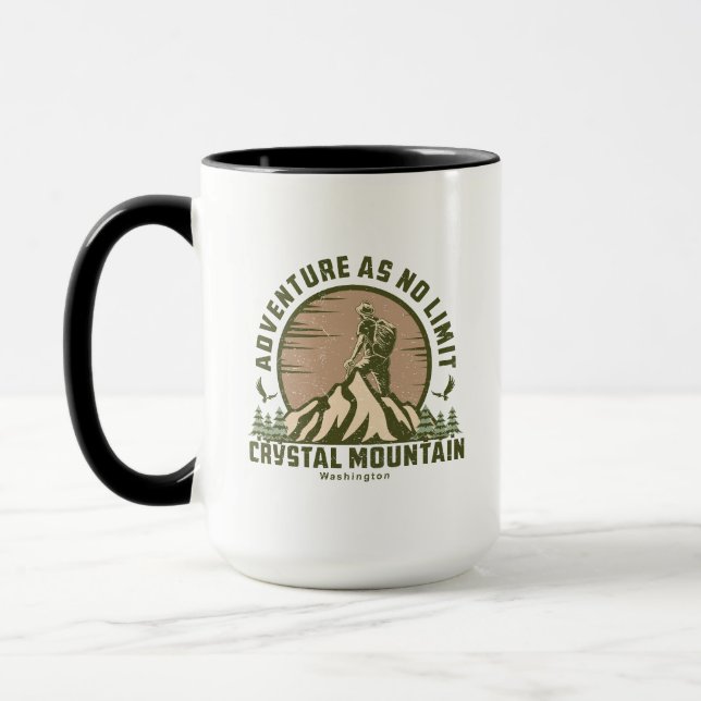 Caneca T-Shirt Sunset Hike De Montanha Cristal Retroativa (Esquerda)