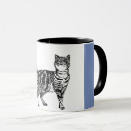 Caneca Tabby Cat Cats comprimidos felina listrada Mug