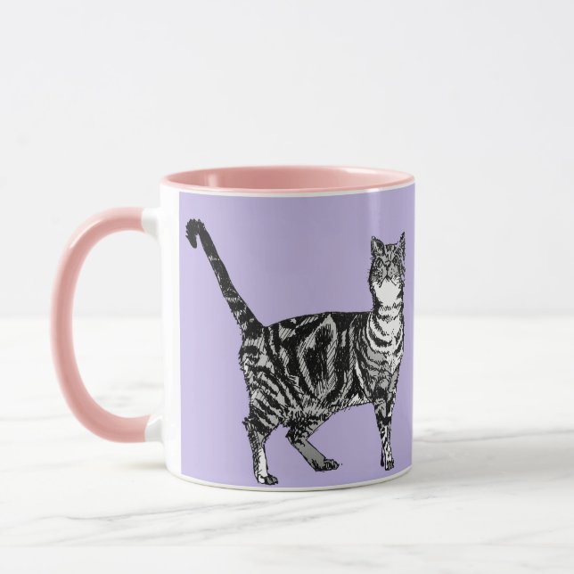 Caneca Tabby Cat Mug Lavanda Roxo (Esquerda)
