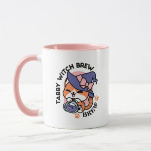 Caneca Tabby Witch Brew – Design de Gato Fofo de Hallowee
