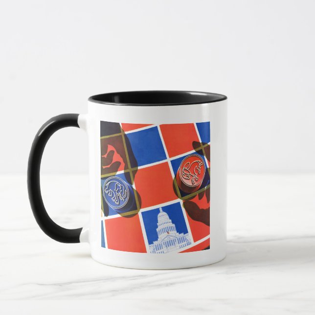 Caneca Tabuleiro de damas da eleição (Esquerda)