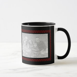 Caneca Tabuleiro de damas preto vermelho feito sob