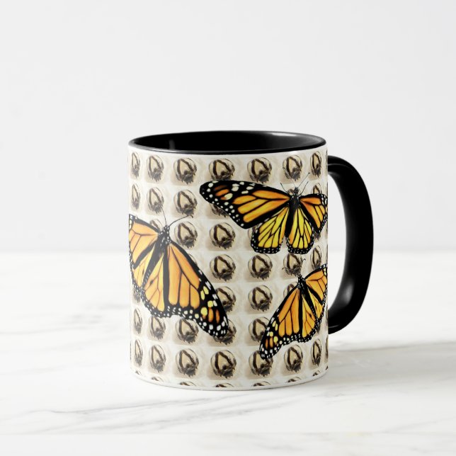 Caneca Taça de Café - Borboleta Monarca (adultos e bonés) (Frente Esquerda)