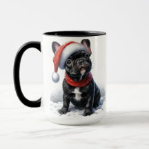 Taça de Cama de Natal do Buldogue Francês