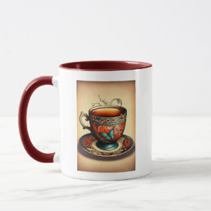 Caneca Taça de chá impressa artística