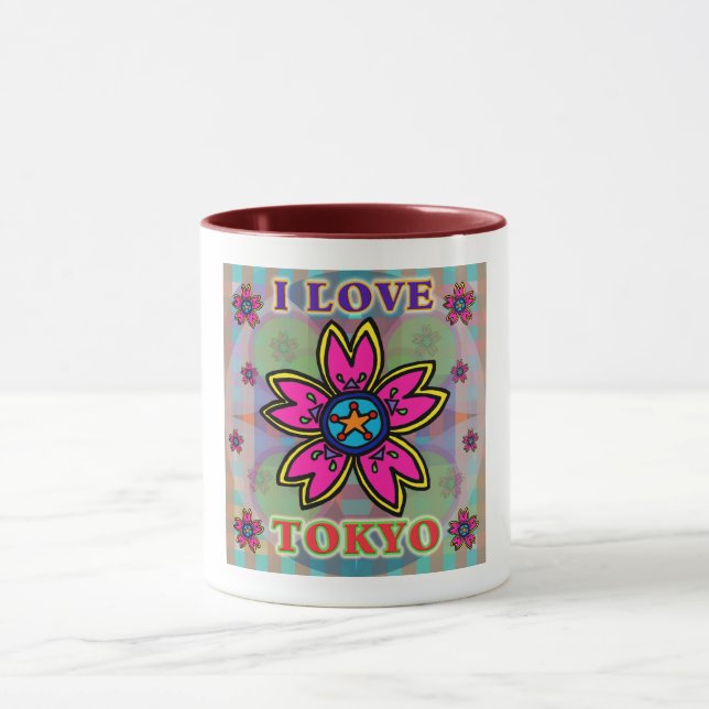 Caneca Taça de Flores "EU AMO TOKYO" (Centro)