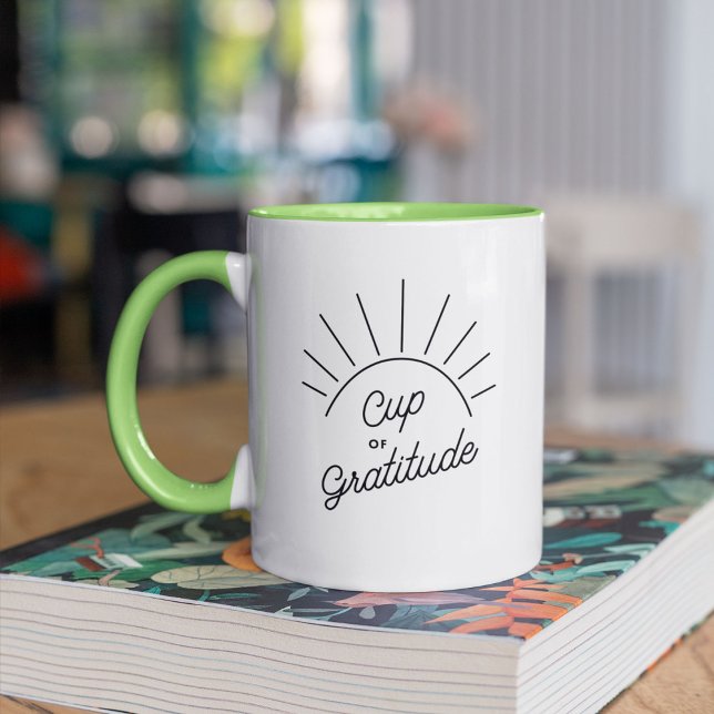 Caneca Taça de Gratidão Sunshine Modern Positivity Mug (Criador carregado)