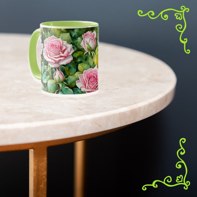 Caneca Taça de Mug de Arte Rosa Rosa Rosa Rosa Rosa Rosa  (Criador carregado)