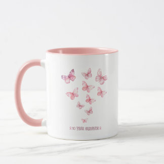 Caneca Taça dos Sobreviventes do Câncer da Mama de Dez An