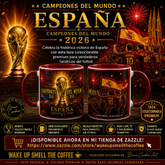 Caneca Taca Espanha Campeões do Mundo 2026