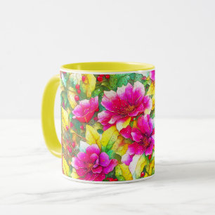 Caneca Taça Holly e Flores Rosa, de Torre de Natal