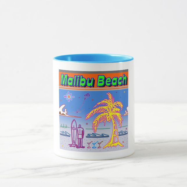 Caneca Taça Surfer "Malibu Beach" (Centro)