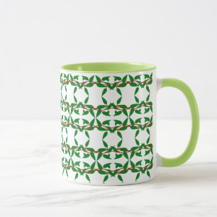 Caneca Taça Tea Mug de Café com Padrão Verde