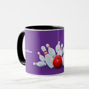 Caneca Taco de boliche Bola e pinos acertam!