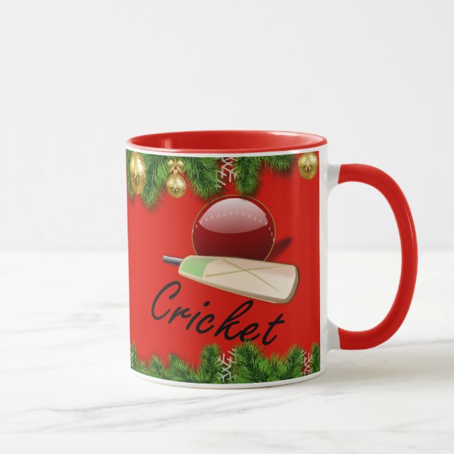 Caneca Taco de críquete e bola, Natal, (Direita)