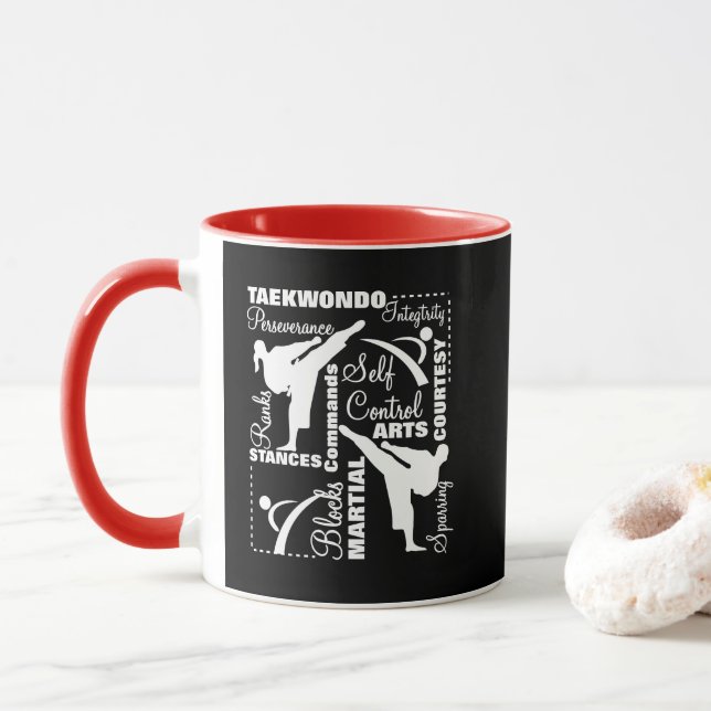 Caneca Taekwondo Artes Marciais Terminologia Esportiva (Com Donut)