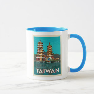 Caneca Taiwan   Dragão E Pagodas De Tigre
