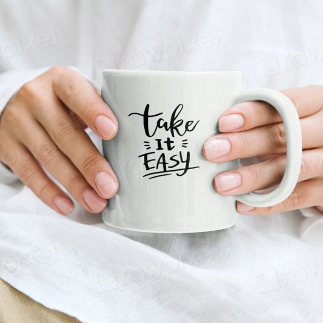 Caneca Take It Easy  Presente de Xícara de Café co (Criador carregado)