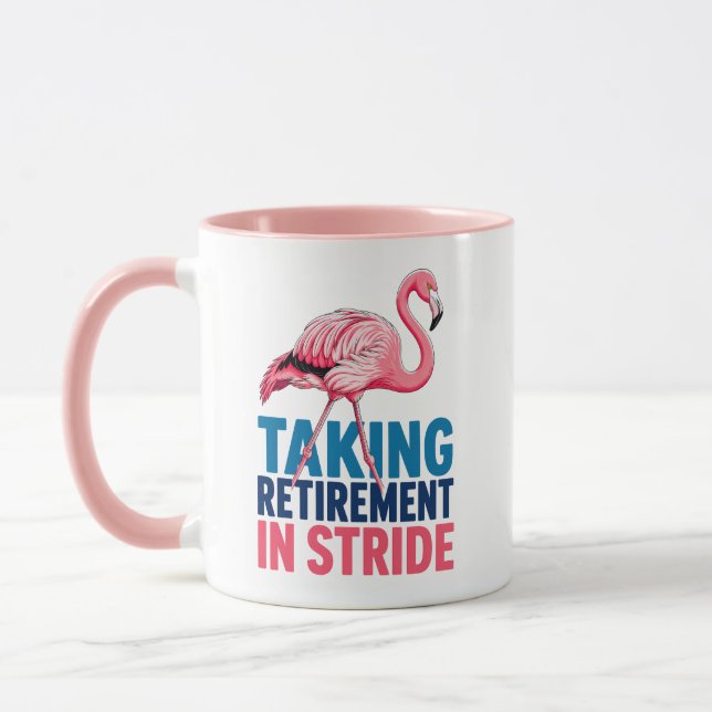 Caneca Taking Retirement in Stride Flamingo Beach Theme (Esquerda)