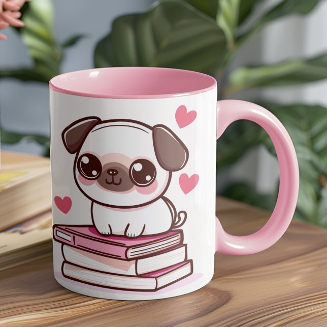 Caneca Tales E Rodas Fazem Meu Dia - Cachorros E Livros F (This cozy and creative design is perfect for anyone who loves their pets as much as their books.)