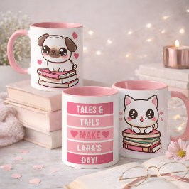 Caneca Tales e unhas fazem meu dia - Livros de Gato e Cac