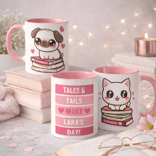 Caneca Tales e unhas fazem meu dia - Livros de Gato e Cac