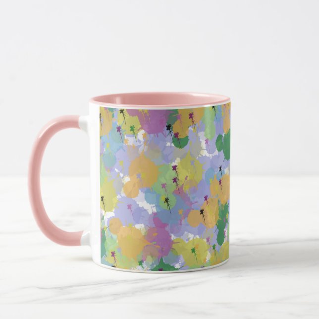 Caneca Tampão Abstrato de abertura de cores - Tela artíst (Esquerda)