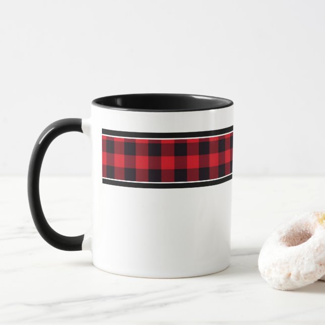 Caneca Tampão de café da Xadrez de búfalo (Com Donut)