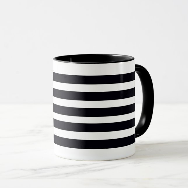 Caneca Tampão de café preto e branco moderno (Frente Esquerda)