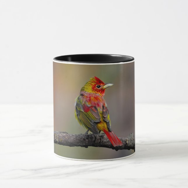 Caneca Tanager Escarlata em Muda - Fotografia Original (Centro)