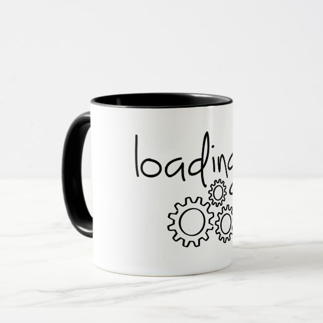 Caneca Tandwielen, denk groot. grote ideeën. Brainstormen (Frente Esquerda)