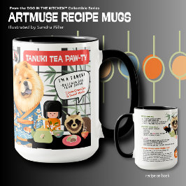 Caneca TANUKI TEA PAWTY Chow Art Muse Recipe 