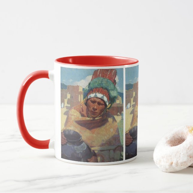 Caneca Taos Indian Holding a Water Jug by Blumenschein (Com Donut)
