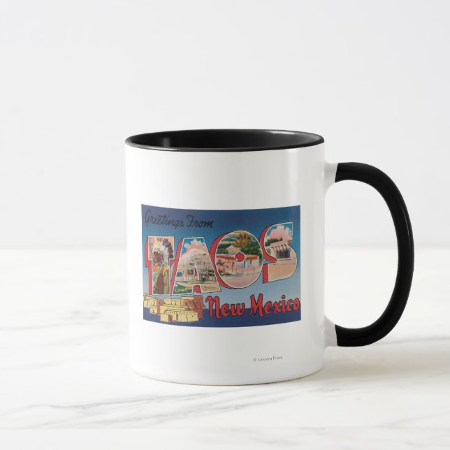 Caneca Taos, Novo MéxicoGrande Letra CenasTaos, NM (Direita)