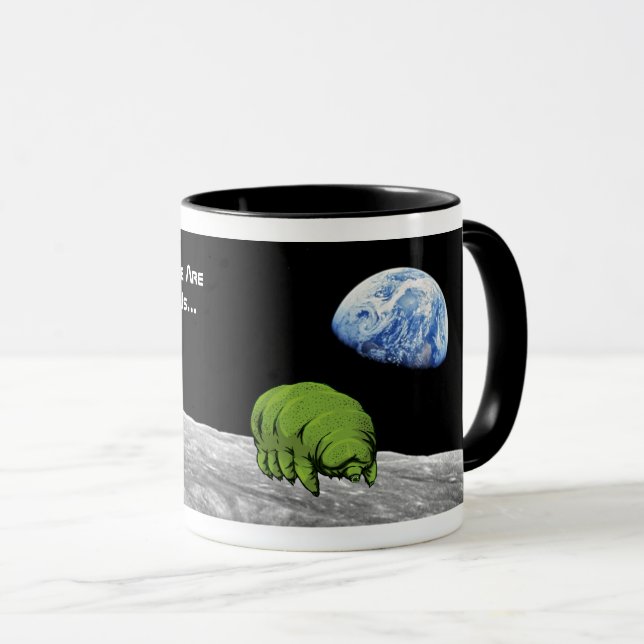 Caneca Tardígrados na Lua Engraçado NASA Apollo 8 Nascer  (Frente Esquerda)