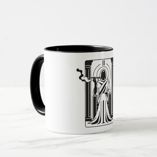 Caneca Tarot Alta Sacerdotisa Fumo de Maconha Ocultismo (Frente Esquerda)