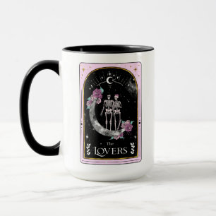 Caneca Tarot Card Os Lovers Lua Rosa Tinham Celestial