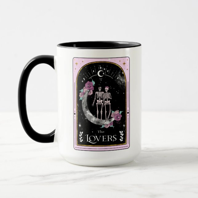 Caneca Tarot Card Os Lovers Lua Rosa Tinham Celestial (Esquerda)