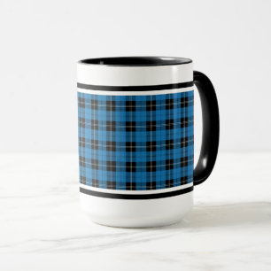 Caneca Tartan azul do Scottish da caça do clã de Ramsay