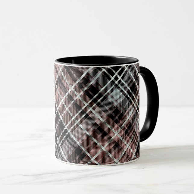Caneca Tartan Clássico da Xadrez (Frente Esquerda)