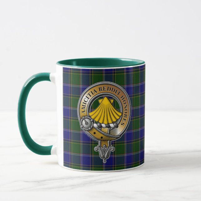 Caneca Tartan & Crachá de impressão (Esquerda)