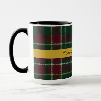 Caneca Tartan Xadrez Escuro Personalizado com Citação Per