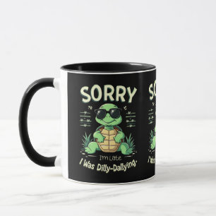 Caneca Tartaruga Divertida Desculpe-me Pelo Atraso com Es