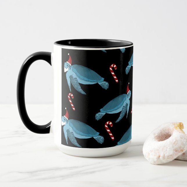 Caneca Tartaruga do Mar de Natal (Com Donut)