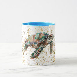 Caneca Tartaruga do Mar de Sonho Dourada